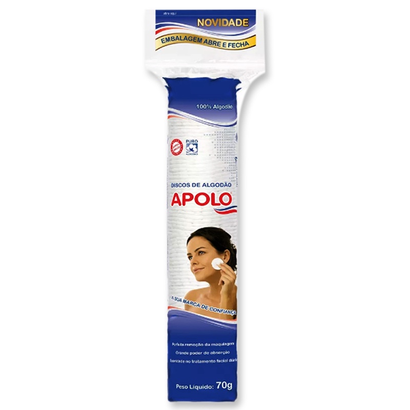 Algodão Disco Apolo 70g Algodão 100% Puro P/ Limpeza e Cuidado Facial ( SELECIONE A QUANTIDADE )