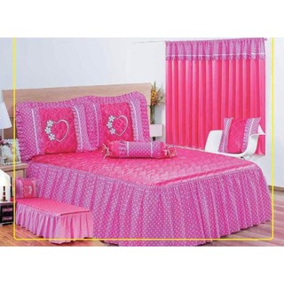 Linha Passione: Colcha Casal Queen Padrão ou Solteiro + Porta Travesseiros Passione Cortina 290cm x160cm Almofada Bala Acolchoada com Babado e Bordado Oferta