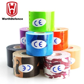 Worthdefence 3 Size Kinesiology Tape Athletic Recovery Self Adherent Wrap Taping Medical Muscle Pain Relief Knee Pads Protector em Oferta na Shopee