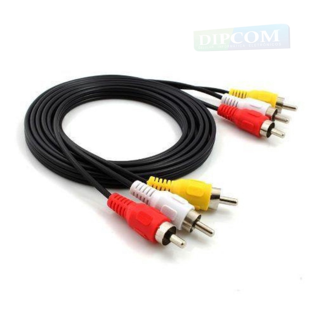 Cabo para dvd RCA x RCA | Cabo AV | Cabo de DVD | Cabo 3RCA X 3RCA