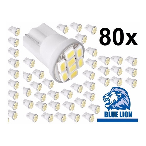 80 Leds Lampada T10 8 Leds Smd Pingo Luz W5w 1026 Automotiva