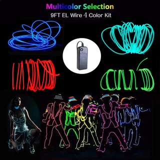5 metros / 16 pés flexível el fio de fio de néon, linha de luminescência de relâmpago de frequência luminosa de néon, luzes de néon, luzes de decoração de carro, decoração de jardim, luzes de corda, roupas e sapatos decoração DIY