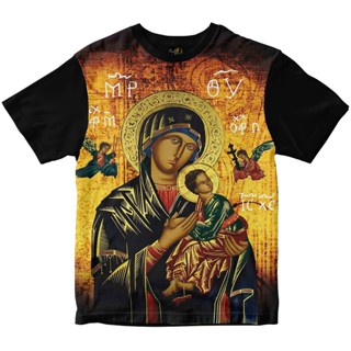 Camiseta Perpétuo Socorro Rainha do Brasil preto em Oferta na Shopee