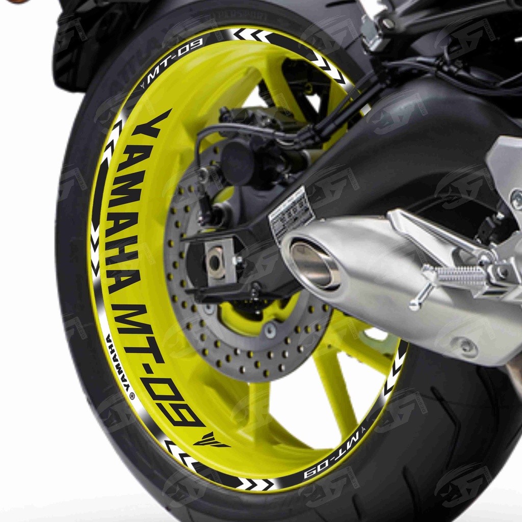 Adesivo Friso Refletivo Roda Moto Yamaha MT-09 MT 09 + Adesivos Internos M01 roda amarela