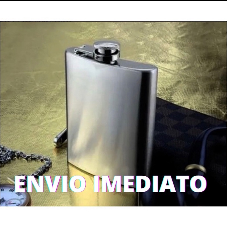 Cantil de bolso em aço inox 7 oz 207ml Porta Bebidas Whisky Vodka Rum