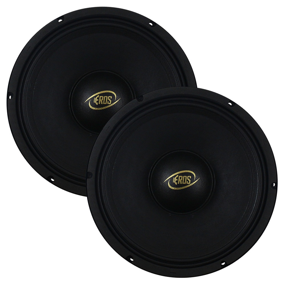 Kit 2 Peças Woofer 10 Polegadas Eros 500w Rms E-510 LC 4 Ohms Bobina Simples Medio Grave 1000w Rms Par 2000w Pico