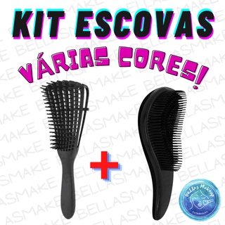 Kit 1 Escova Magica Anti Frizz + 1 Escova Polvo Multifuncional