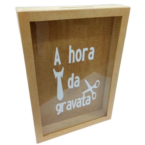 Quadro Cofre 32x22 Cm A Hora Da Gravata Com acrílico E Adesivo
