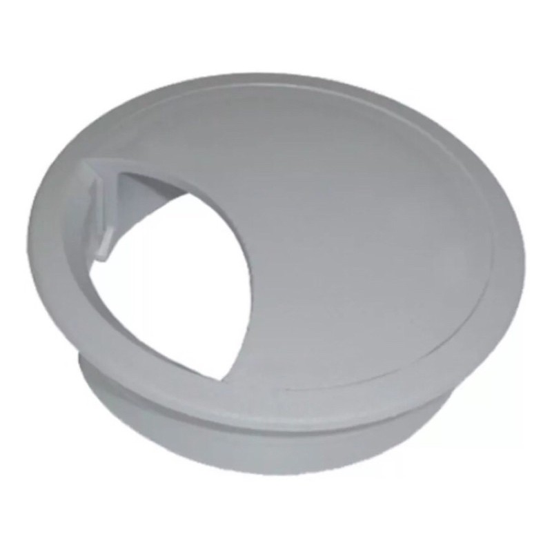 Passa Fio  Cabo Plástico P/ Mesa 46mm 12 Un Cinza Claro R407