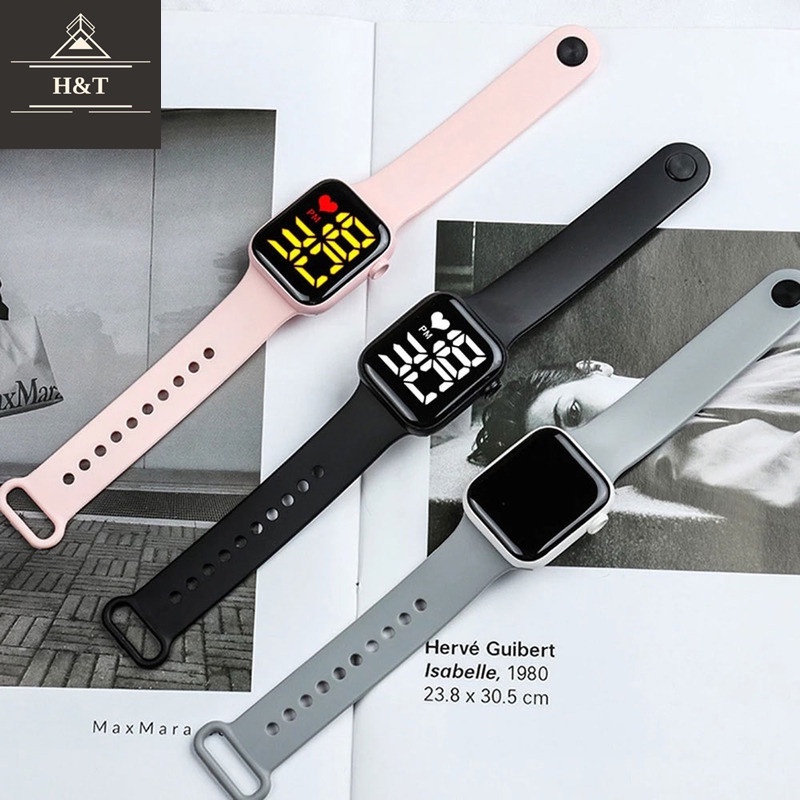 Relógio Feminino Digital Eletrônico Led Quadrado masculino à Prova D'água 2021 novo Unissex