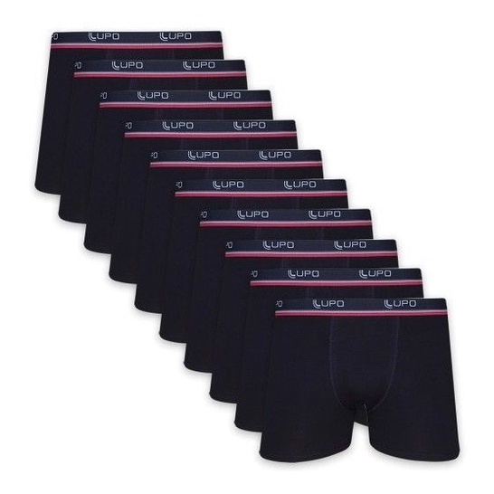 Kit 10 Cuecas Box Boxer Lupo Algodao Cotton Masculina Lupo