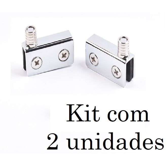 Dobradiça Para Rack Cristaleira Vidro Abrir de 4 À 8mm Kit 2 unidades