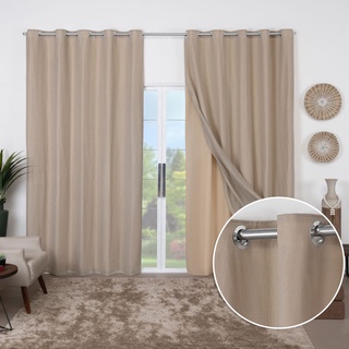 Cortina Gaze de Linho com Forro Microfibra 2, 60 X 2, 20 para Sala ou Quarto em Oferta na Shopee