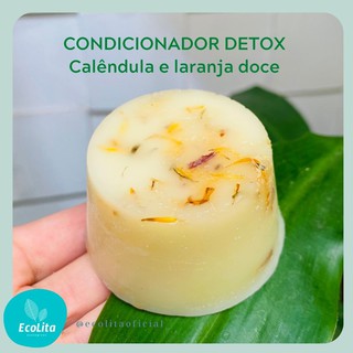 CONDICIONADOR DETOX SÓLIDO | 100% NATURAL | Calêndula e laranja doce