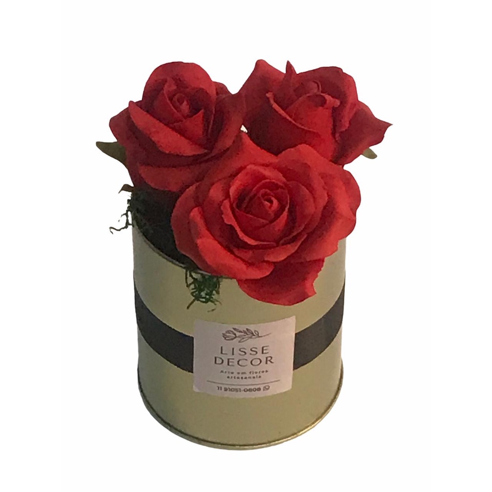 Flor Artificial Arranjo de 3 Rosas Vermelhas Lindo Presente | Shopee Brasil