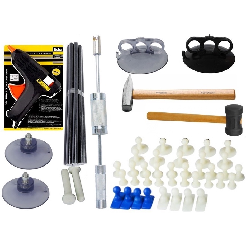 Kit 54 Peças de Martelinho De Ouro! Repuxadeira + ventosas + martelos! em Oferta na Shopee