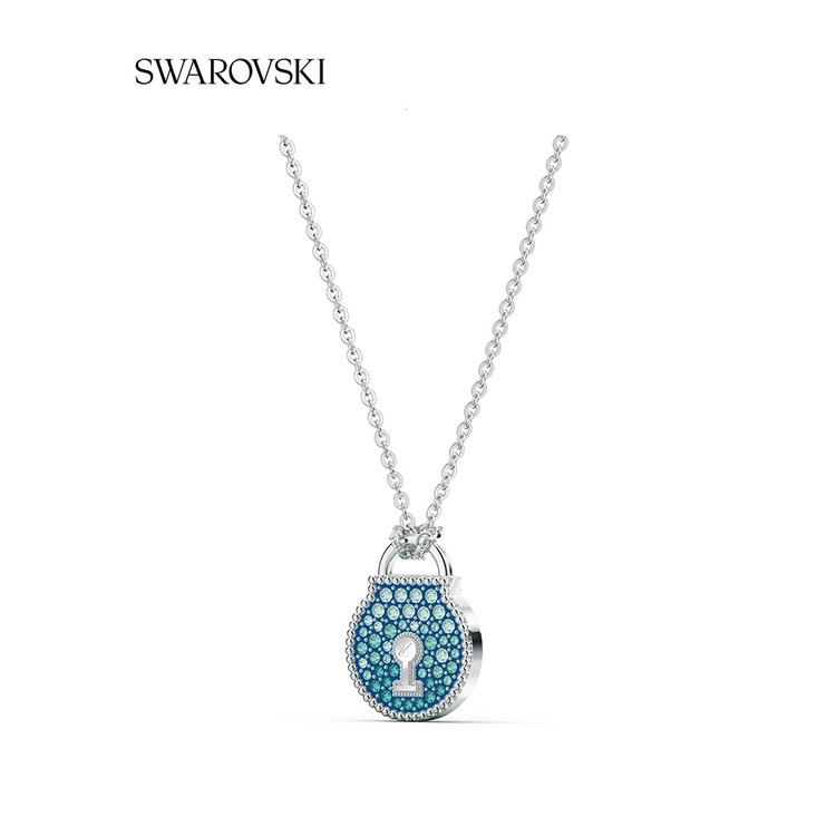 Colar De Cristal Swarovskli TOGETHERNESS Blue Heart Lock Love FASHION K795