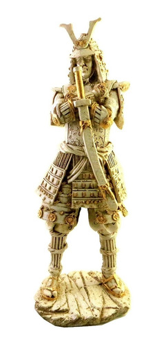 Samurai Guerreiro Estátua Marfim - Resina 41 Cm Medieval