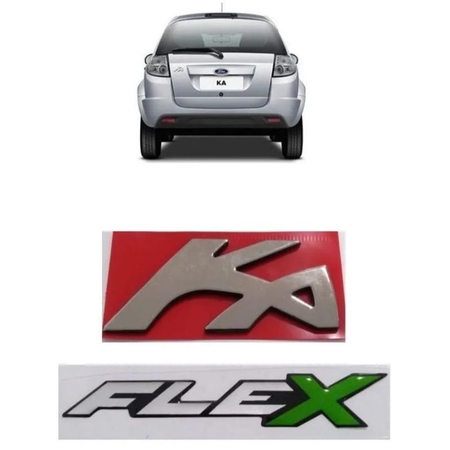 emblema letreiro Ford Ka mais flex 2008 até 2012 porta-mala fita 3M 2 peças