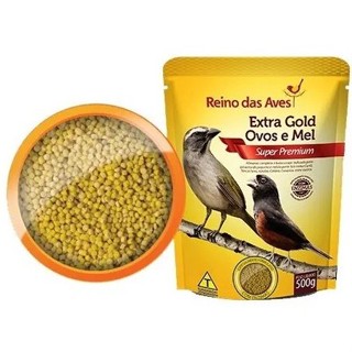 Ração Extra Gold Ovos E Mel 500g Para Trinca-Ferro, Azulão, Coleira, Canários - Reino Das Aves em Oferta na Shopee