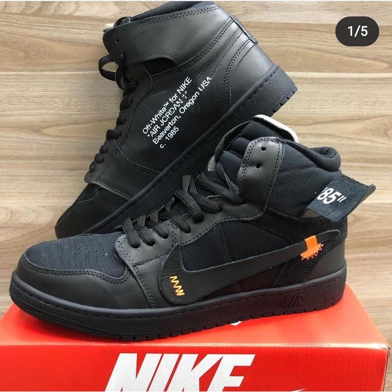 Jordan 1 off white hot sale preto