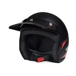 Capacete Taurus Aberto Wind Tecno Preto Fosco e Vermelho com Viseira