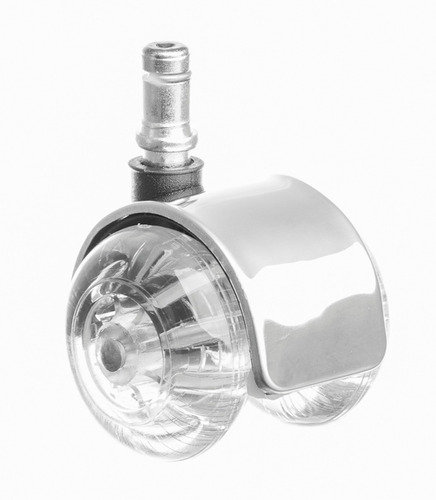 Kit 5 Rodizio Inox Cromo Roda Gel/silicone P/ Cadeiras Elite