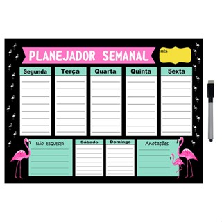 Quadro Planejador de Metal Semanal 29x40cm + Caneta em Oferta na Shopee