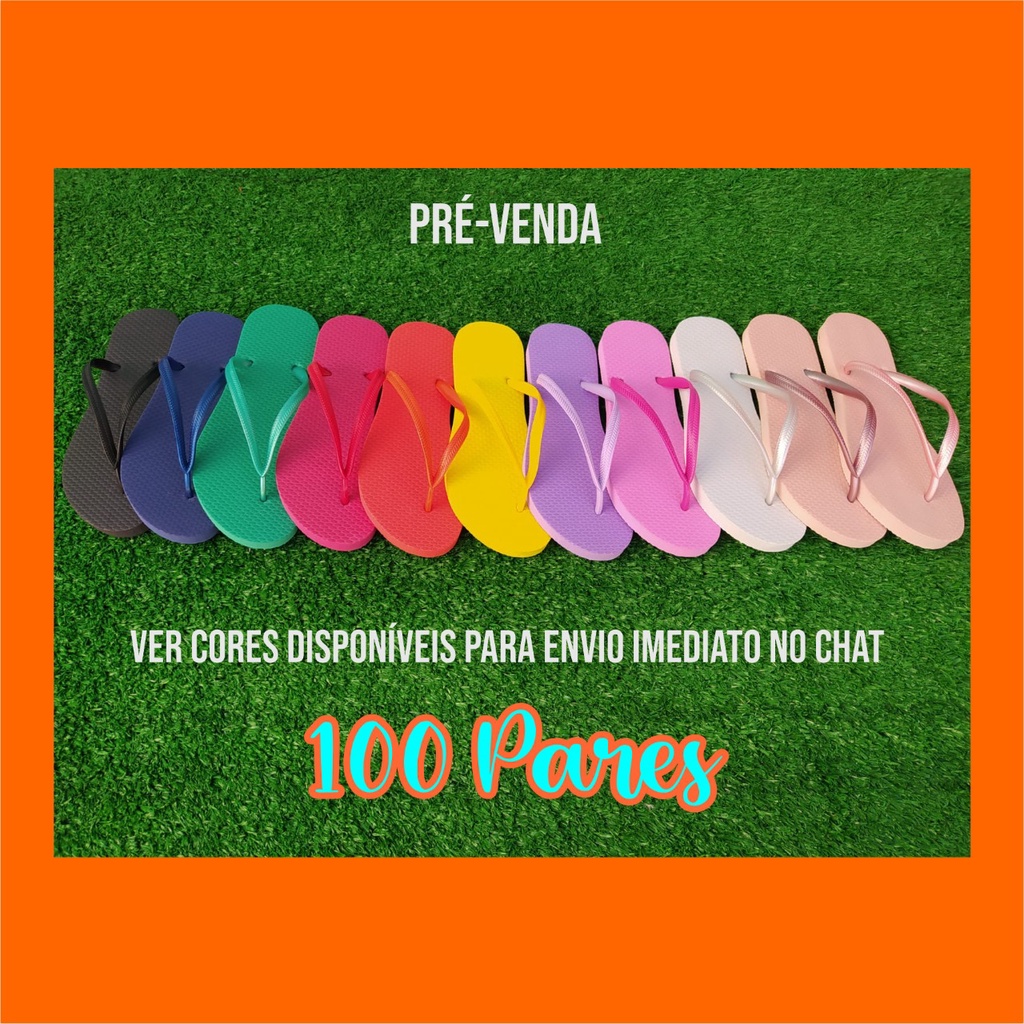 100 pares de chinelos Slin Femininos (colors)