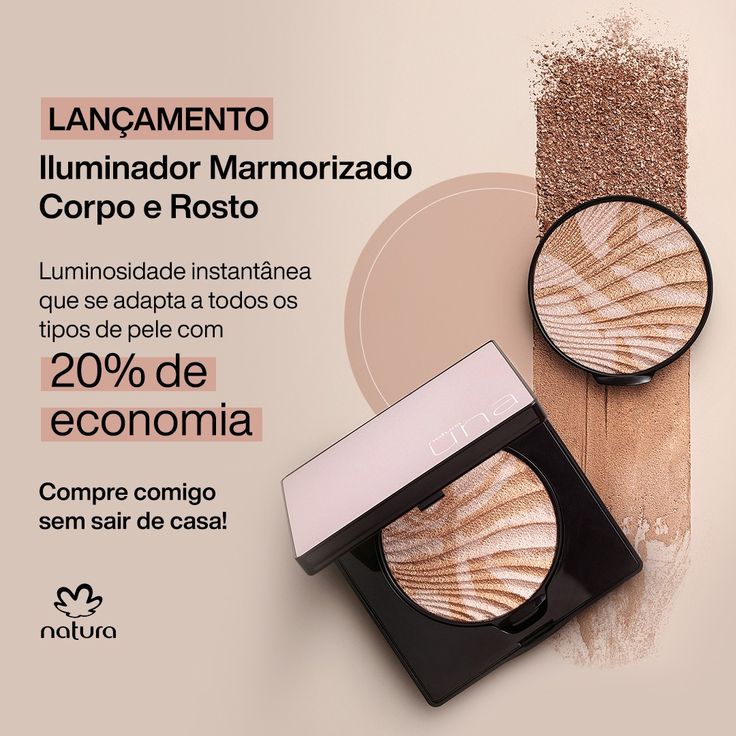 Iluminador refil Marmorizado Natura Una - 3,5g | Shopee Brasil