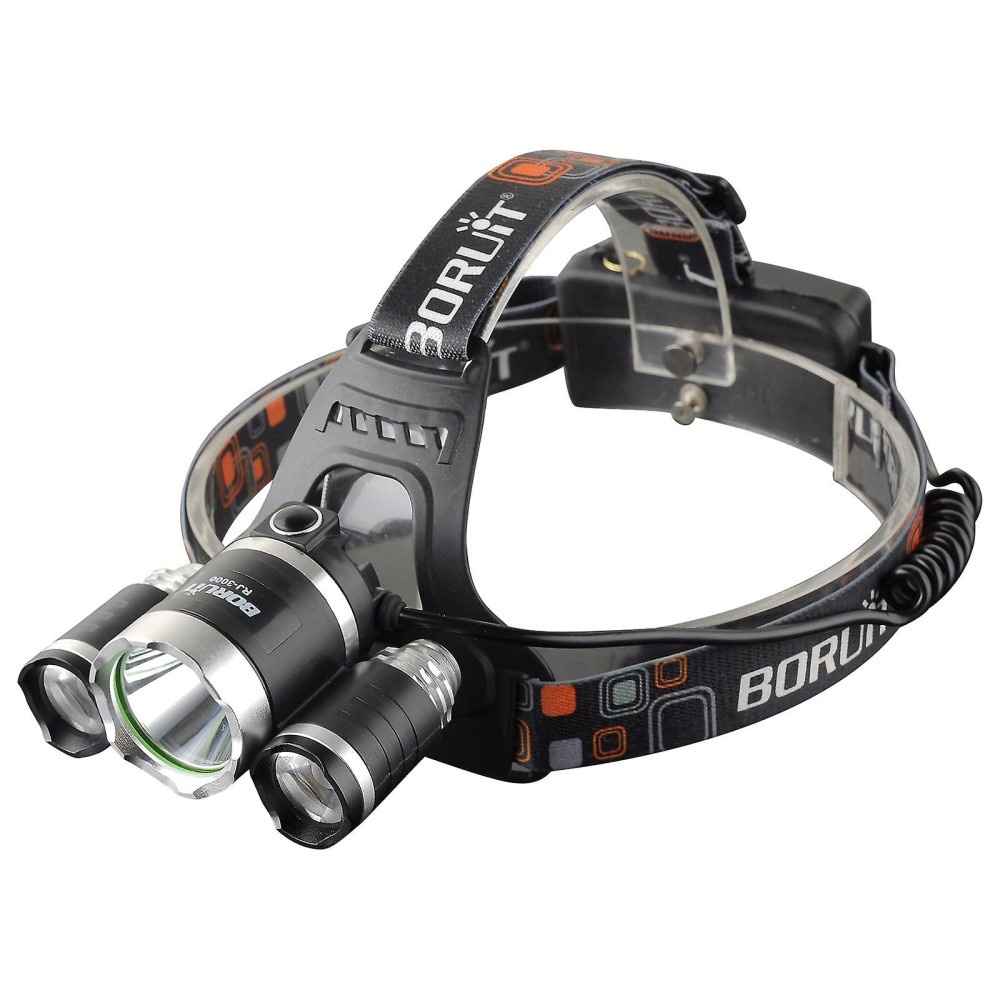 Lanterna LED Cabeca Tatica Recarregavel 3 farois 4 Funcoes