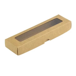 Caixa com Visor S00 4x5,5x2cm Kraft 10un - Assk Rizzo