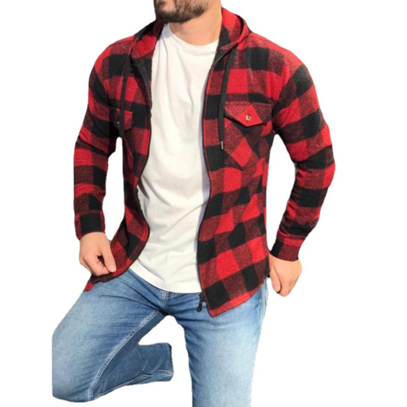 Casaco xadrez vermelho store masculino