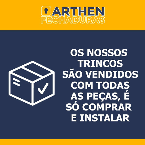 Trinco Fecho Tipo Batom Cromado Para Portas E Janelas União — imagem 2 de 2