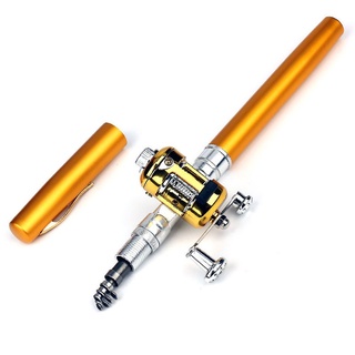Caneta Forma Super Leve Portátil Vara De Pesca Set Mini Telescópica + Bolso Conjuntos Carretel De 1 M Haste Dobrada
