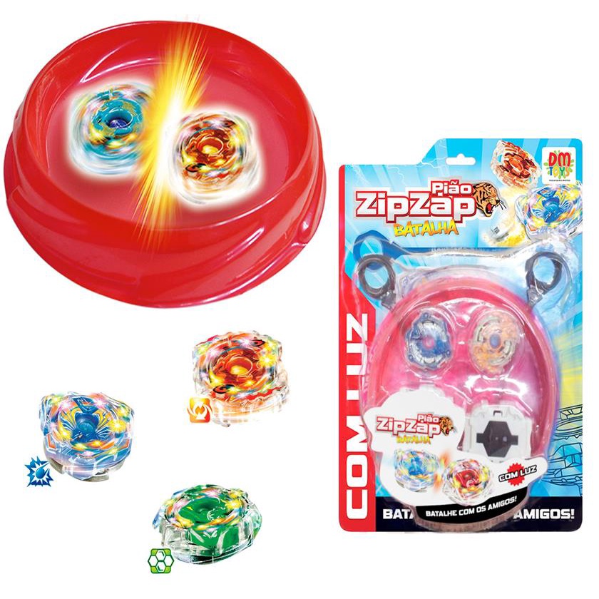 Piao Zip Zap Batalha Com Luz Super Beyblade Dm Toys