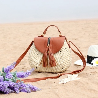 Bolsal De Palha Tansversal Feminina de Verão