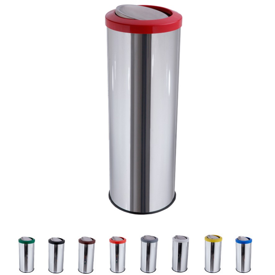 Lixeira Para Cozinha Inox 30 Litros Com Tampa Basculante Flip Top