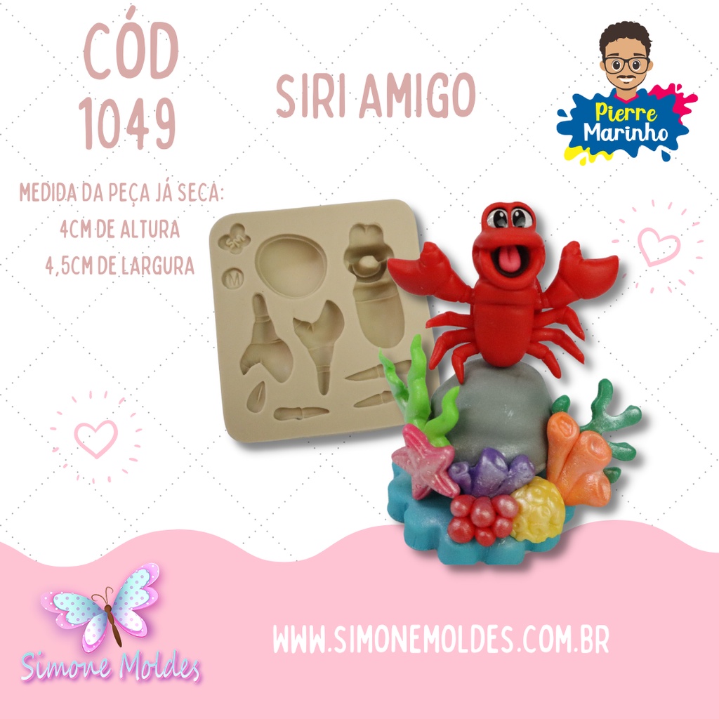 Molde de Silicone - Siri Amigo - CÓD 1049 em Oferta na Shopee