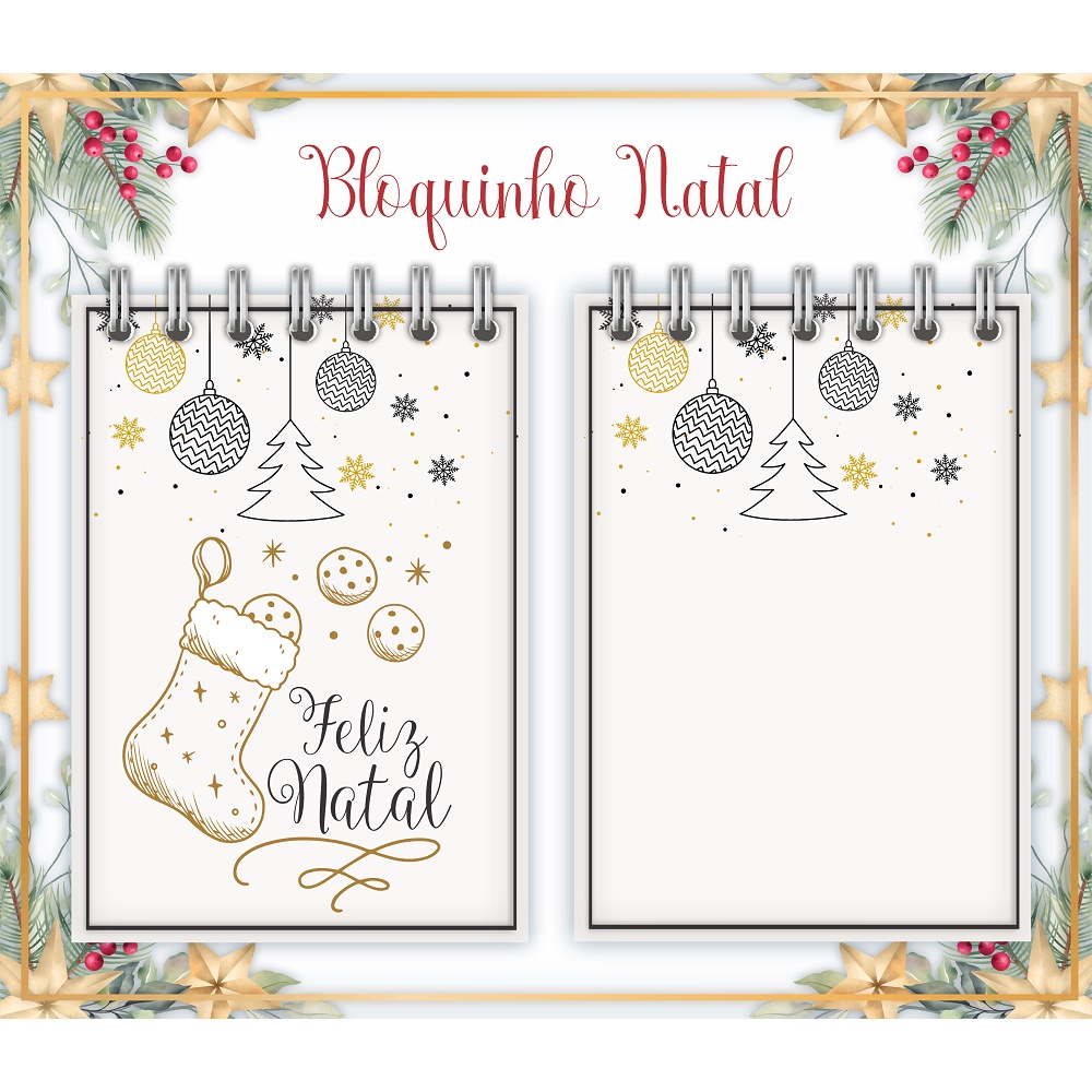 Bloco de Anotações Natal tamanho A6 11x15,5cm Tema Natalino Bloco de  Anotações | Shopee Brasil