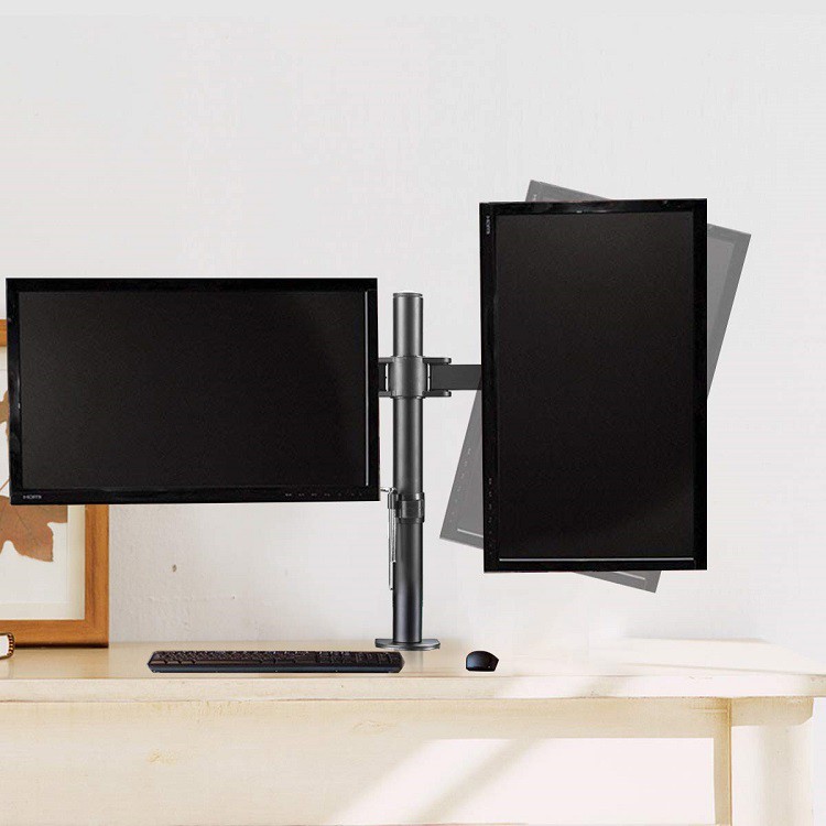 Suporte 2 Monitor Tv Aço Mesa Articulad Ajuste Vesa Promoção