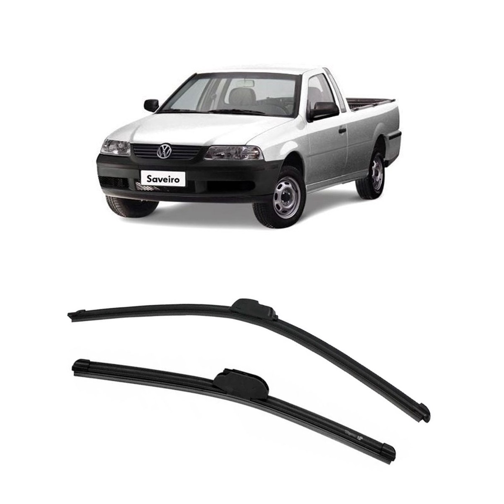 Kit Palheta Limpador Parabrisa VW Saveiro G3 2000 a 2005 Silicone