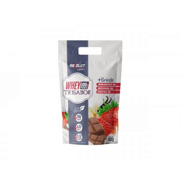 Whey Protein 100% Pure Trisabor Pouch 900g - Absolut Nutrition - Suplemento Alimentar
