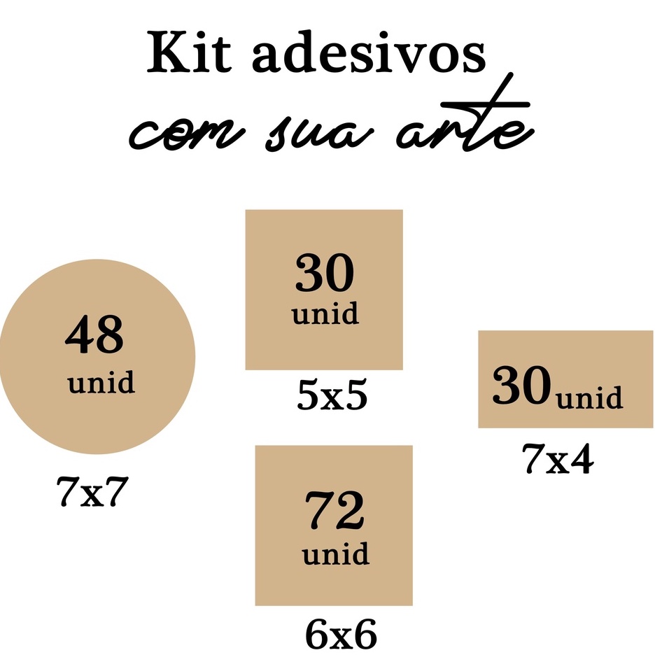 Kit de adesivo - Tamanhos variados / Com sua arte ou logo aqui | Shopee ...