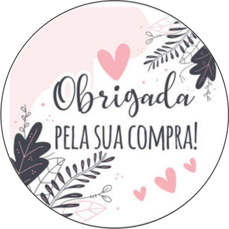 100 Etiquetas Adesivas 3x3cm Obrigada Pela Sua Compra Shopee Brasil 2529