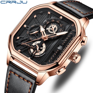 CRRJU Relógio Masculino Casual Vintage Original Quadrado De Couro 2302 X Sem Caixa em Oferta na Shopee