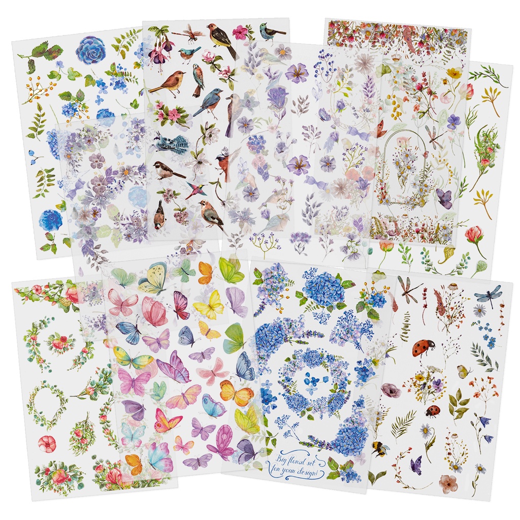 Mayplous 10 Folhas Rub On Transfer Sticker Livro de Rascunho Sticker ...