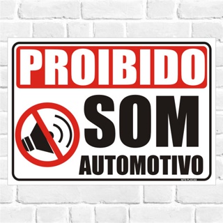 PLACA - Proibido SOM AUTOMOTIVO em Oferta na Shopee