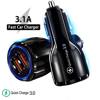 Carregador De Carro Rápido QC 3.0 17w 12v-24v Com 2 Portas USB 6A