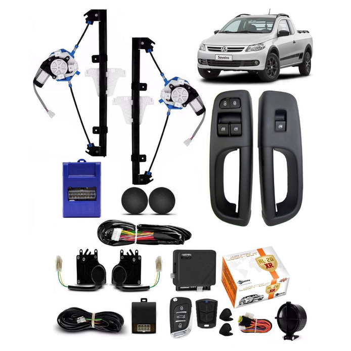 Kit Vidro Eletrico Saveiro G5 2011 2012 Trava Alarme Canivet